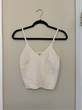 Kendall & Kylie Cream Ribbed V-Neck Cami